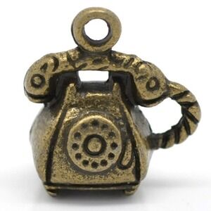 4pcs Rotary Phone Charms Bronze Tone Metal‎ telephone